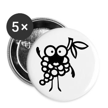 freche Früchtchen: Weintraube - Buttons groß 56 mm (5er Pack) - Weiß - Vorne
