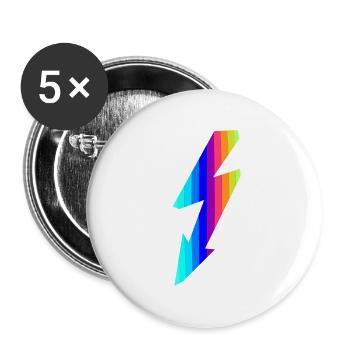 Flash of rainbow colors - Buttons large 2.2''/56 mm (5-pack) - white - Front