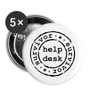 help desk survivor - Buttons large 2.2''/56 mm (5-pack) - white - Front