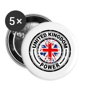 united kingdom power - Buttons large 2.2''/56 mm (5-pack) - white - Front