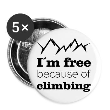 montagnes, randonnée, escalade, nature, liberté, dictons, icône - Lot de 5 grands badges (56 mm) - blanc - Devant