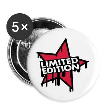 Limited Edition Star - Lot de 5 grands badges (56 mm) - blanc - Devant