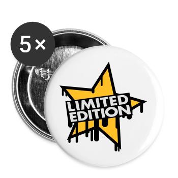 Limited Edition Star - Lot de 5 grands badges (56 mm) - blanc - Devant