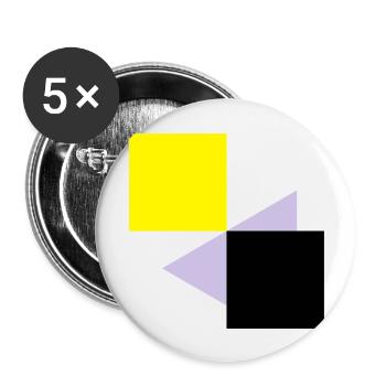 Résumé des carrés - Lot de 5 grands badges (56 mm) - blanc - Devant