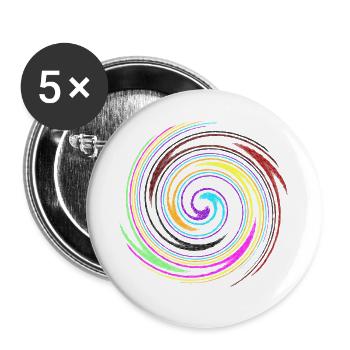 Swirling colors, Verwirbelnde Farben - Buttons groß 56 mm (5er Pack) - Weiß - Vorne