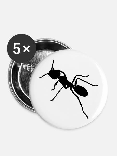 Ameise - Buttons groß 56 mm (5er Pack) - Weiß