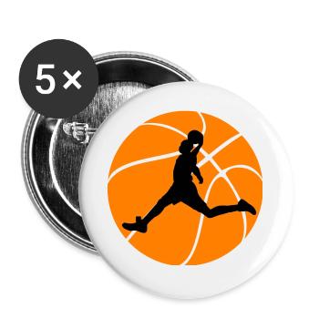 Idée cadeau basket - 14 SO - Lot de 5 grands badges (56 mm) - blanc - Devant