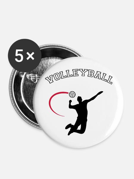 volleyball - Buttons large 2.2''/56 mm (5-pack) - white