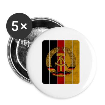 Barres de DDR dans le design vintage / cadeau ostalgie - Lot de 5 grands badges (56 mm) - blanc - Devant