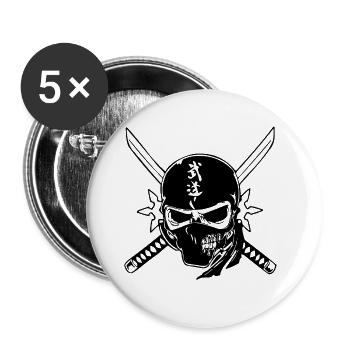 ninja skull - Buttons groß 56 mm (5er Pack) - Weiß - Vorne