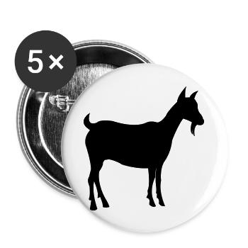 ziege - Buttons groß 56 mm (5er Pack) - Weiß - Vorne