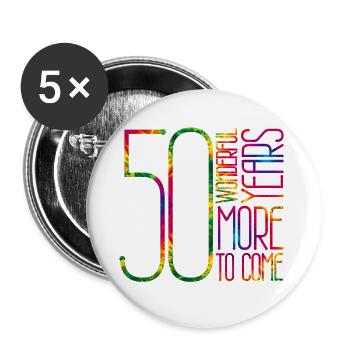 50 Wonderful Years, More To Come - Buttons groß 56 mm (5er Pack) - Weiß - Vorne