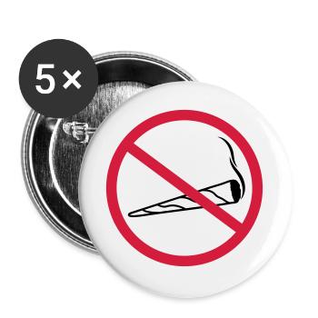 joint verboten schild zone keine clipart logo hanf - Buttons groß 56 mm (5er Pack) - Weiß - Vorne