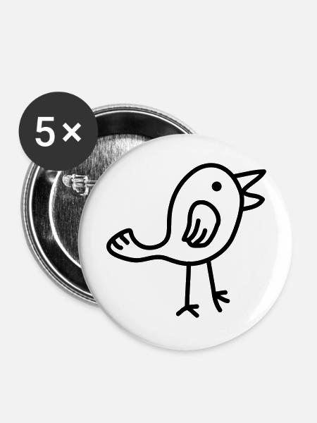 Bird - Buttons groß 56 mm (5er Pack) - Weiß