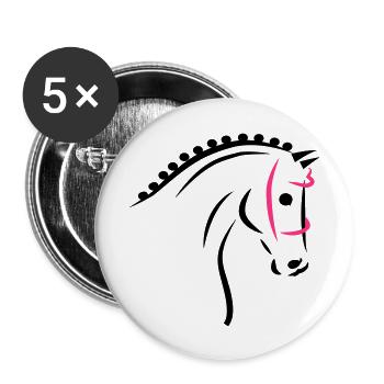 Sports Horse - Buttons large 2.2''/56 mm (5-pack) - white - Front