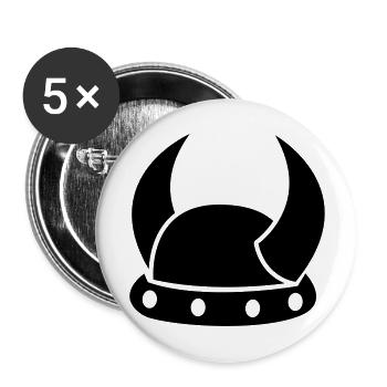 A simple VIKING horned MEDIEVAL helmet - Buttons large 2.2''/56 mm (5-pack) - white - Front