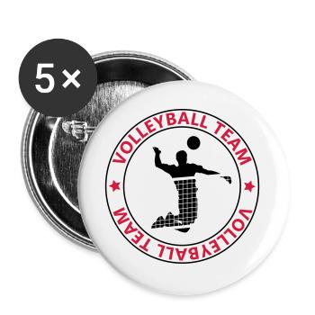 volleyball team - Buttons large 2.2''/56 mm (5-pack) - white - Front