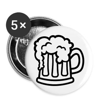 Beer - Buttons large 2.2''/56 mm (5-pack) - white - Front