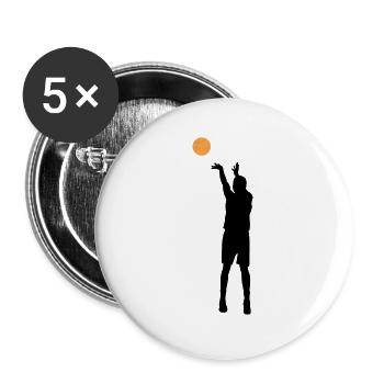 Basketball throw silhouette gift - Buttons large 2.2''/56 mm (5-pack) - white - Front