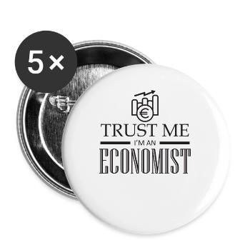 Économiste économiste économiste - Lot de 5 grands badges (56 mm) - blanc - Devant