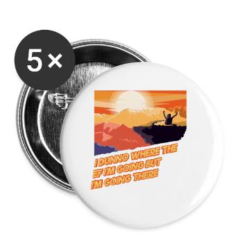 Wandern Urlaub Wellness Berge Freiheit Geschenk - Buttons groß 56 mm (5er Pack) - Weiß - Vorne