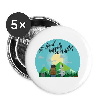 Hiking Holiday Mountains Freedom Dog Gift - Buttons large 2.2''/56 mm (5-pack) - white - Front