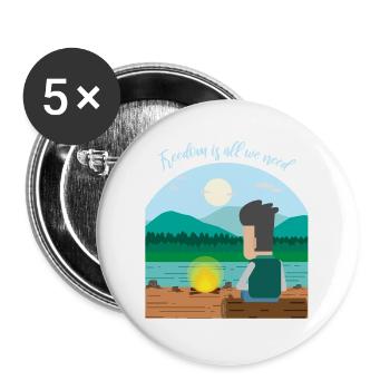 Freedom Horizon Freedom Place Gift - Buttons large 2.2''/56 mm (5-pack) - white - Front