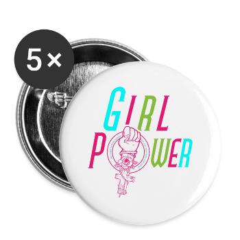 Girl Femmes Power Force Force Cadeau Venus - Lot de 5 grands badges (56 mm) - blanc - Devant