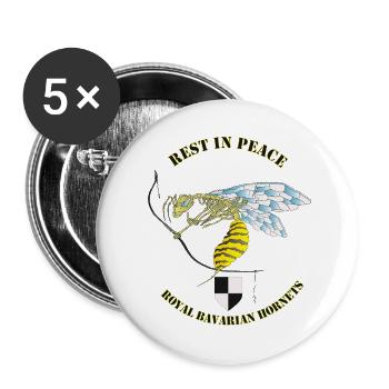 hornetbig - Buttons groß 56 mm (5er Pack) - Weiß - Vorne