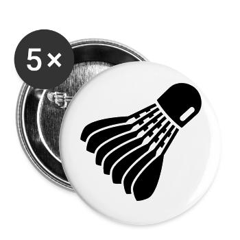 Badminton - Buttons large 2.2''/56 mm (5-pack) - white - Front