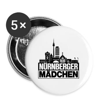 Nuremberg fille noir cadeau de Nuremberg - Lot de 5 grands badges (56 mm) - blanc - Devant