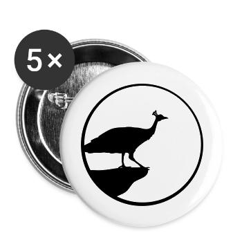 klippe mond rund kreis nacht abend sonne vogel sil - Buttons groß 56 mm (5er Pack) - Weiß - Vorne