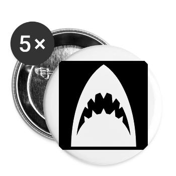 shark - Buttons large 2.2''/56 mm (5-pack) - white - Front