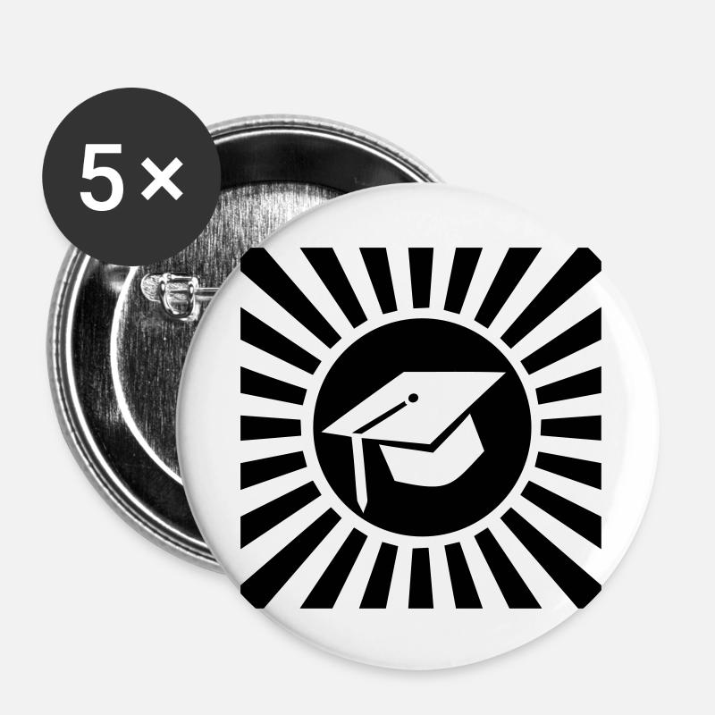 graduation cap - Buttons large 2.2''/56 mm (5-pack) - white
