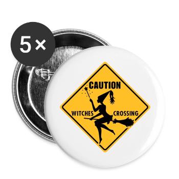 Witch - witch - halloween - Walpurgisnacht - 2C - Buttons large 2.2''/56 mm (5-pack) - white - Front