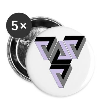 Penrose Triangle - Buttons groß 56 mm (5er Pack) - Weiß - Vorne