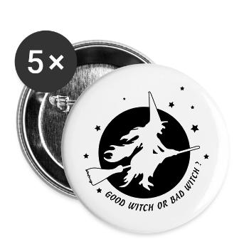Good witch or bad witch - Buttons large 2.2''/56 mm (5-pack) - white - Front