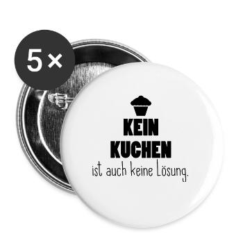 Torte Kuchen Gebäck Nachtisch Süßigkeiten Geschenk - Buttons groß 56 mm (5er Pack) - Weiß - Vorne