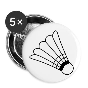 Badminton - Buttons groß 56 mm (5er Pack) - Weiß - Vorne