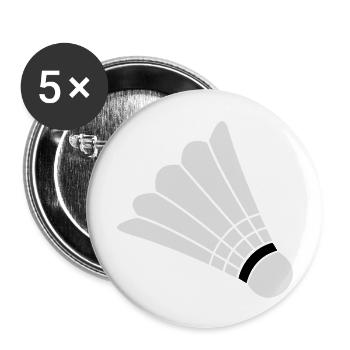 Badminton - Buttons groß 56 mm (5er Pack) - Weiß - Vorne