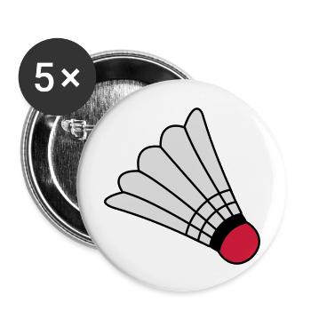 Badminton - Buttons groß 56 mm (5er Pack) - Weiß - Vorne