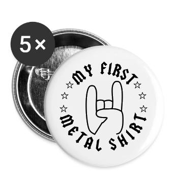 My First Metal Shirt - Buttons groß 56 mm (5er Pack) - Weiß - Vorne
