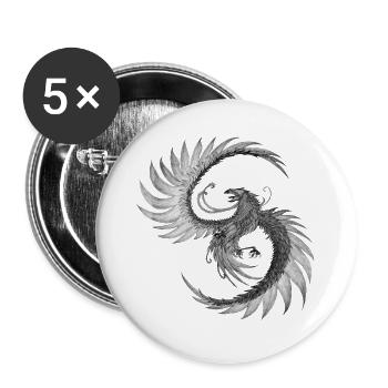 Phoenix de ses cendres - Lot de 5 grands badges (56 mm) - blanc - Devant