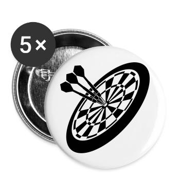 Dart Sport - Lot de 5 grands badges (56 mm) - blanc - Devant
