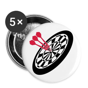 Dart Sport - Lot de 5 grands badges (56 mm) - blanc - Devant