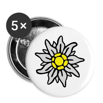 edelweiss_bayern_f3 - Lot de 5 grands badges (56 mm) - blanc - Devant