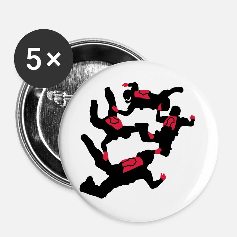 skydive - Buttons groß 56 mm (5er Pack) - Weiß
