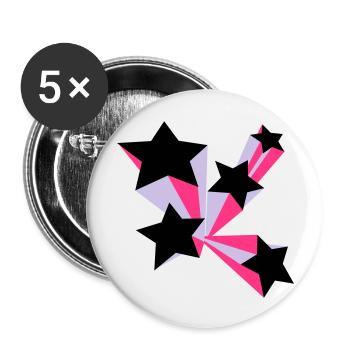 Sterne 3D - Lot de 5 grands badges (56 mm) - blanc - Devant