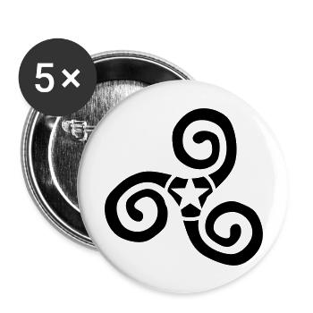 Triskel logo brittany star 0 - Buttons large 2.2''/56 mm (5-pack) - white - Front