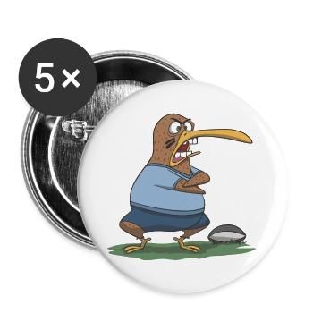 Neuseeland Rugby Kiwi Haka Geschenk Idee - Buttons groß 56 mm (5er Pack) - Weiß - Vorne